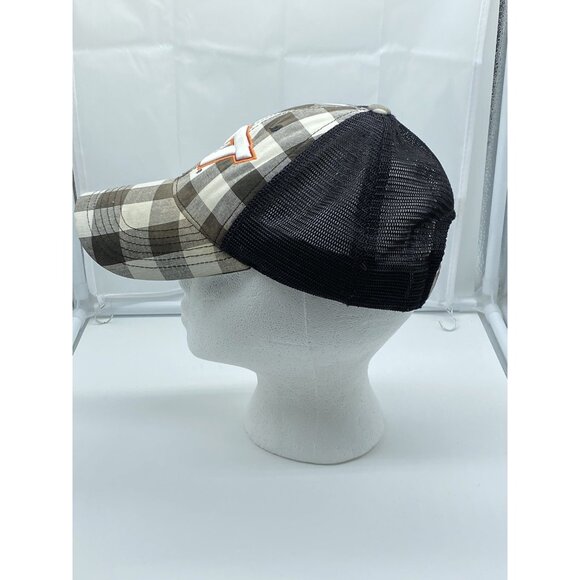 Virginia Tech Hokies Tan Plaid Cap Trucker Hat Hook & Loop NCAA Mesh - Picture 13 of 16